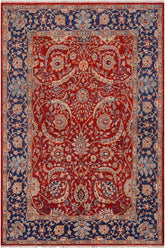 handmade Traditional Kafkaz Rust Blue Hand Knotted RECTANGLE 100% WOOL area rug 6 x 8